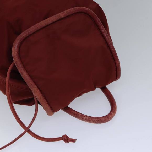 CELINE Backpack Nylon Red Gold Auth bs17197 - Picture 6 of 16